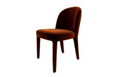 Modern Mid-Century Brown Velvet Dining Chair Eclipse