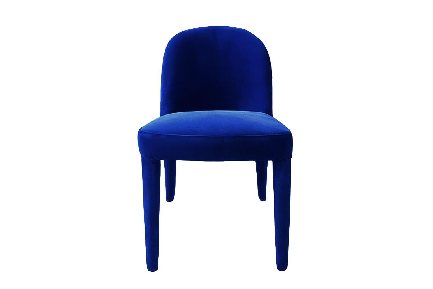 Espagnol Chaise de salle à manger moderne en velours brun du milieu du siècle The Eclipse en vente