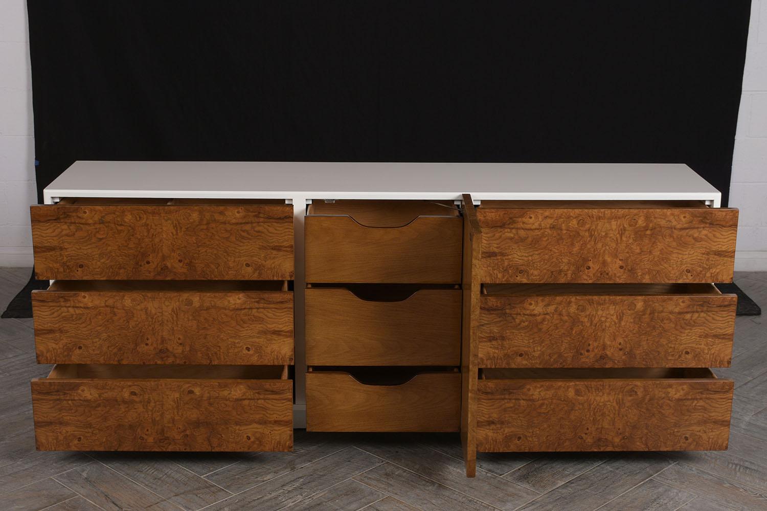 Hand-Crafted Mid Century Modern Burl Sideboard
