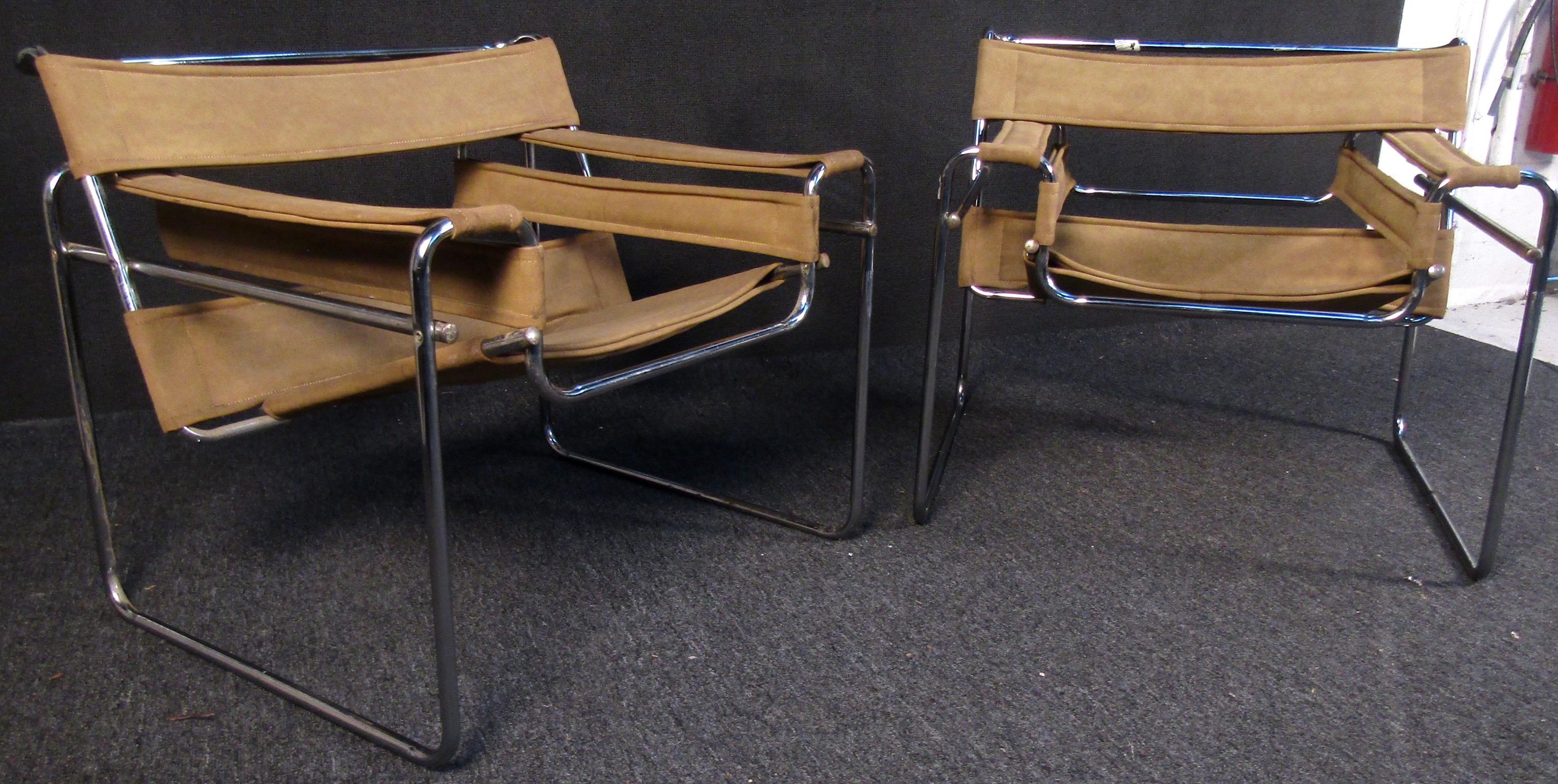 20th Century Mid-Century Style Chrome Armchairs