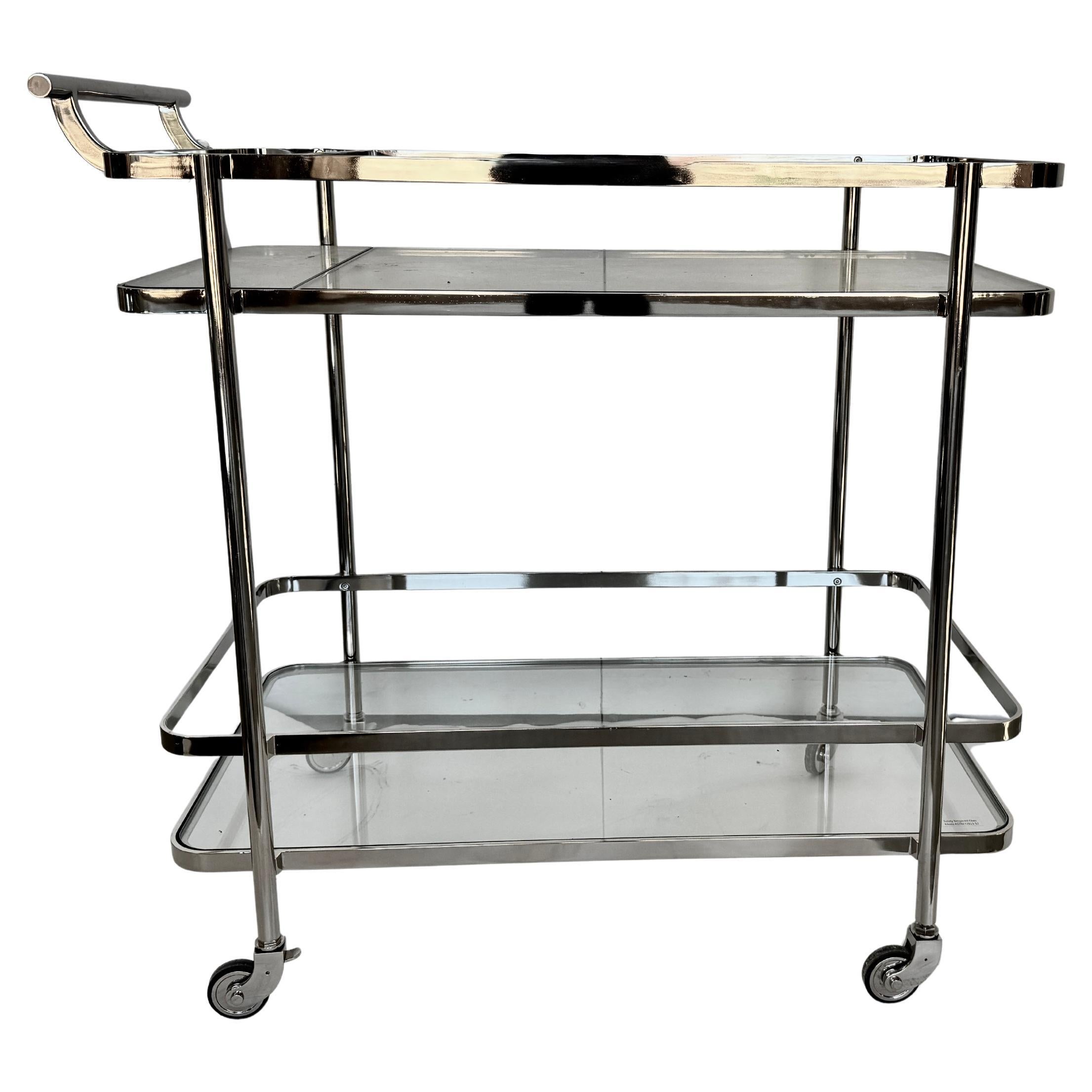 Mid Century Stil  Chrom-Barwagen