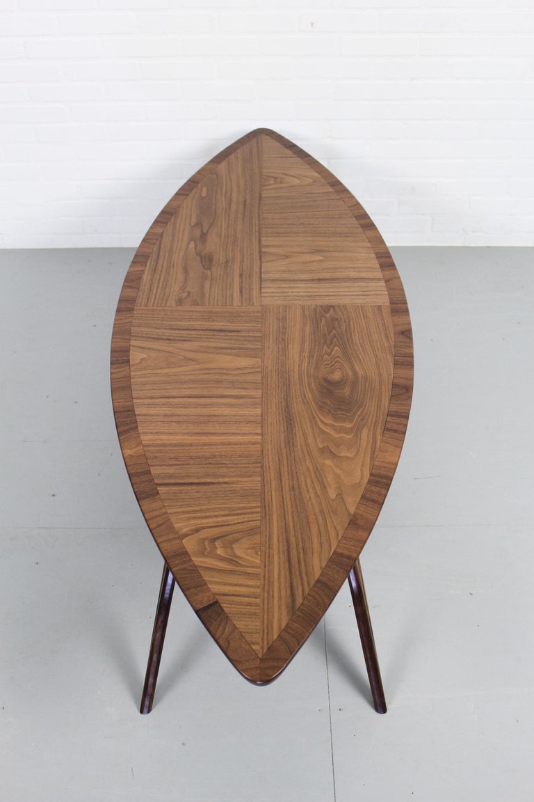 Midcentury Style Curved American Nut Coffee Table For Sale at 1stDibs