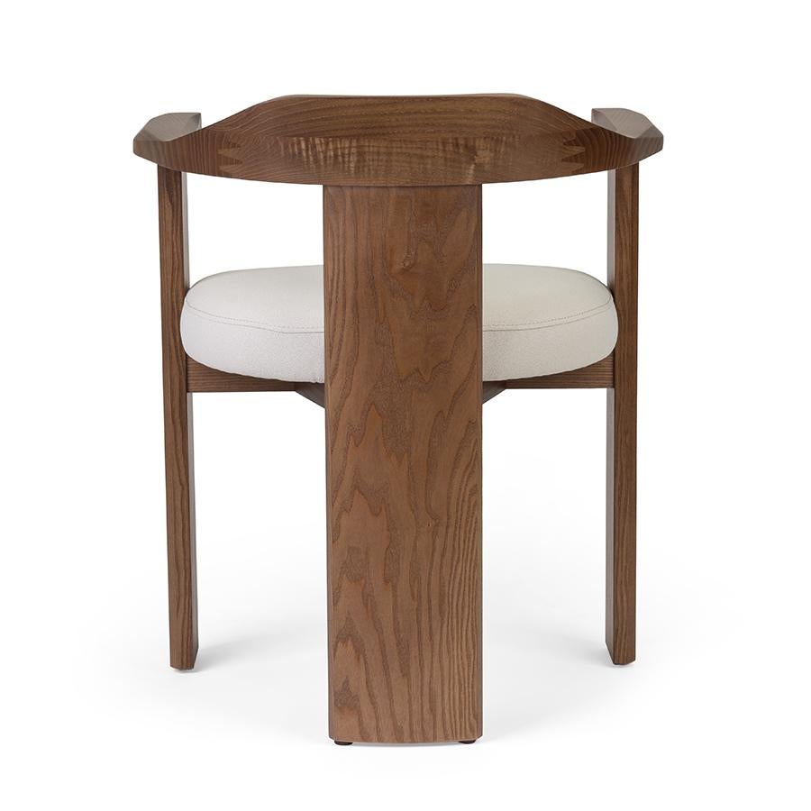 Sedia da pranzo in velluto Ash Rose in stile metà secolo con finitura Oak Oak grigio In condizioni Nuovo in vendita a NEW YORK, NY