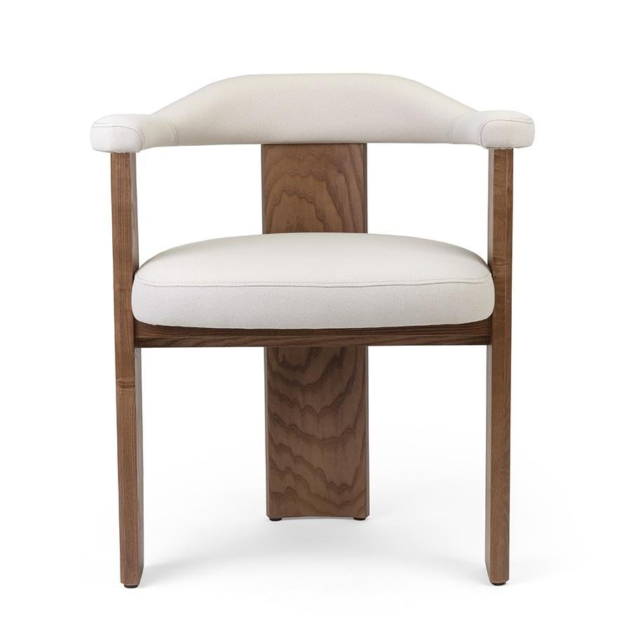 Sedia da pranzo in velluto Ash Rose in stile metà secolo con finitura Oak Oak grigio in vendita 1