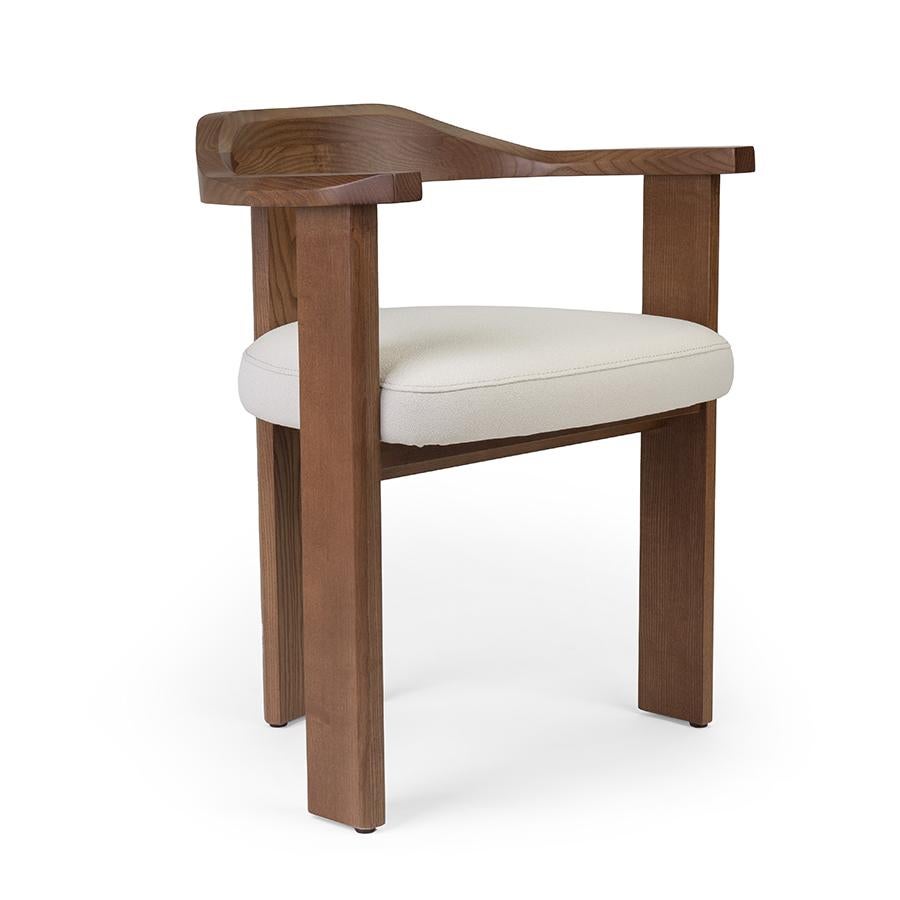 Mid-Century Style Smaragdgrüner Samt-Esszimmerstuhl in Honey Oak Finish (Handgefertigt) im Angebot