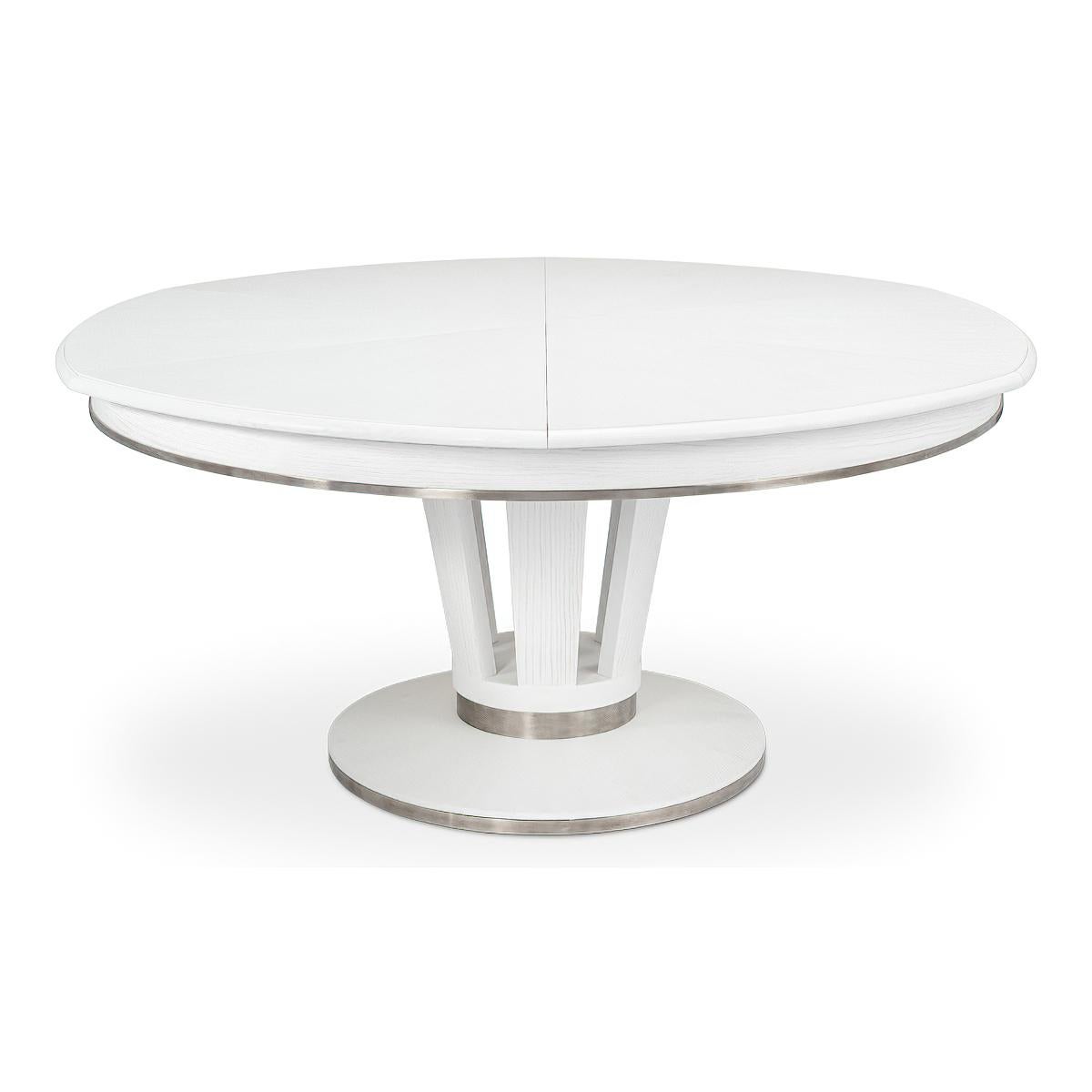 Mid Century Style Extension Dining Table, Bold White 2