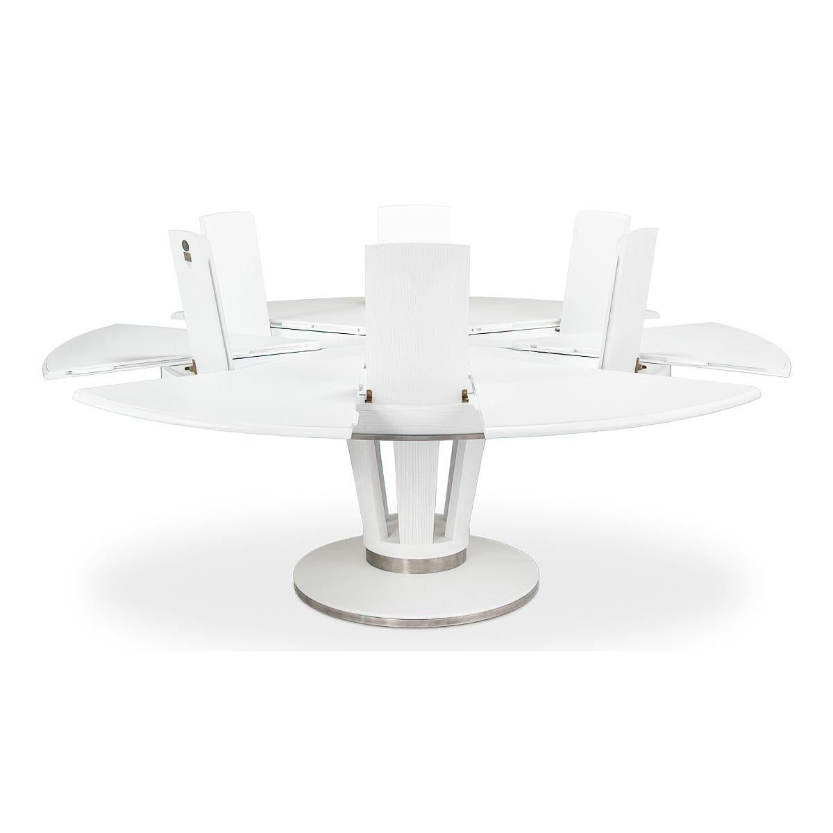 white round extension dining table