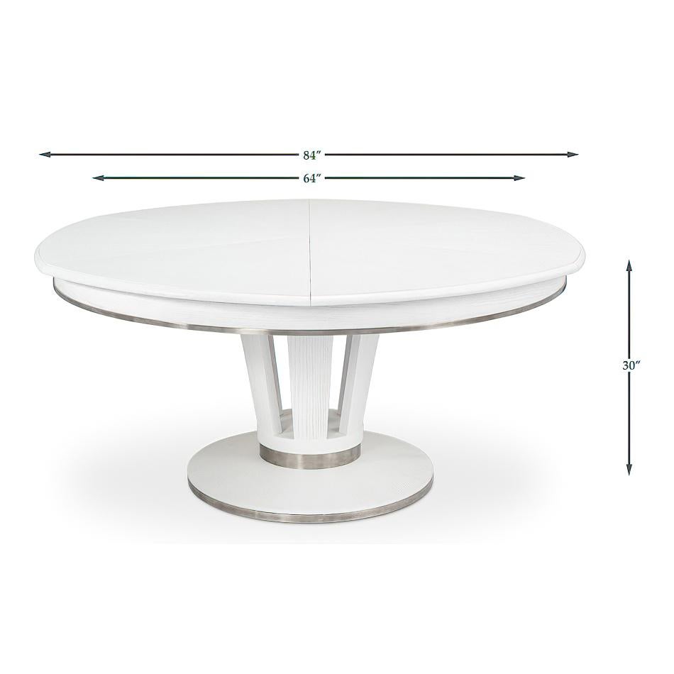 Mid Century Style Extension Dining Table, Bold White 1