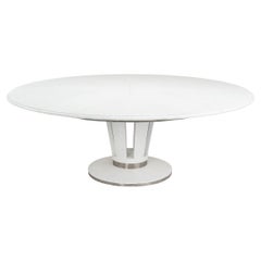Mid Century Style Extension Dining Table, Bold White