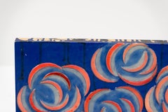 Blumenschnitzerei im Mid-Century-Stil, geschnitzt und bemalt auf Holz, ungerahmt, 20. Jahrhundert, USA