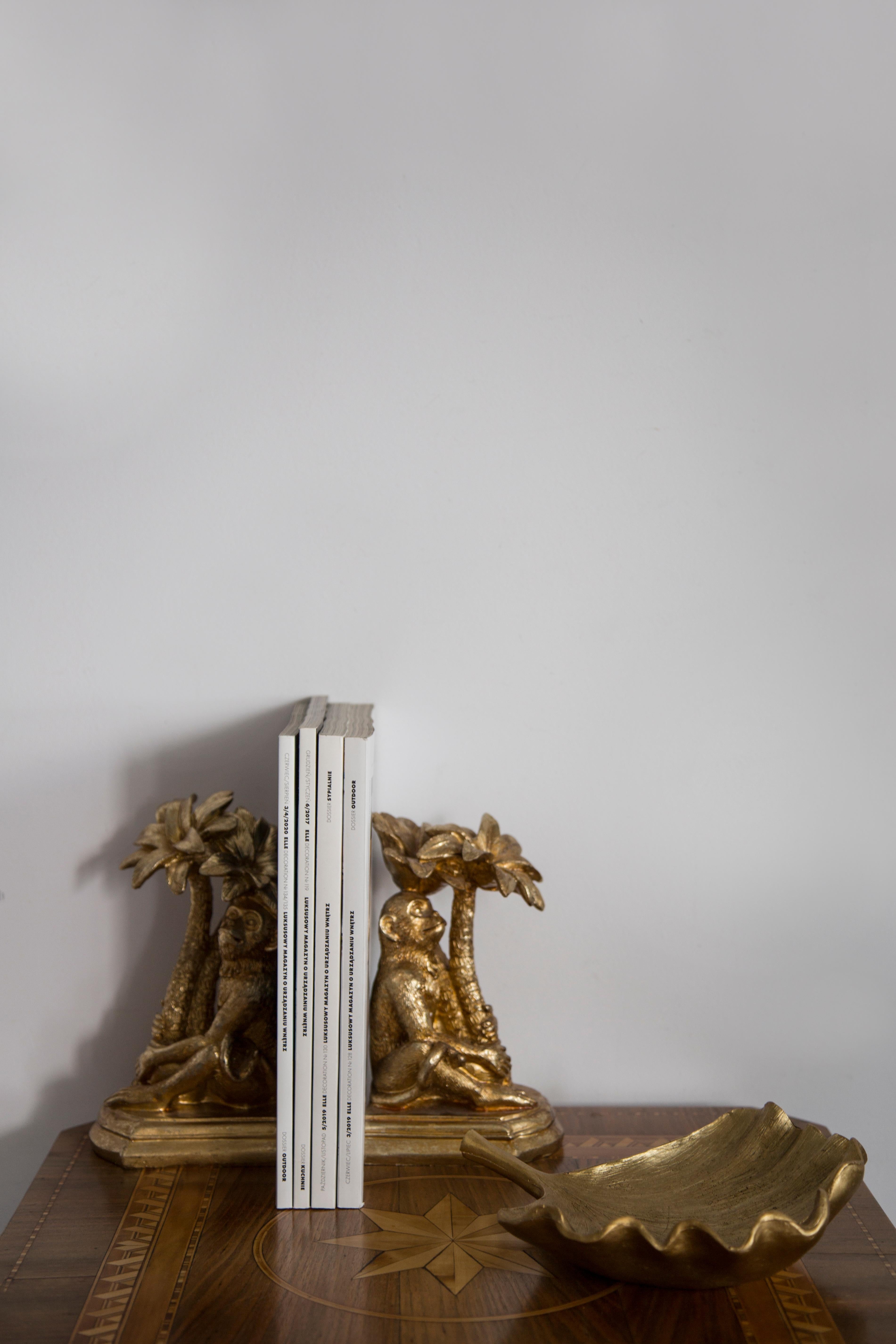 Mid Century Style Ginkgo Biloba Leaf Gold Gypsum Plate, Italy, 2000s In Good Condition In 05-080 Hornowek, PL