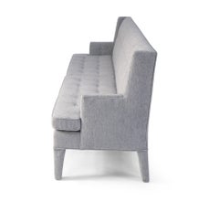 Mid-Century Style Gray Wool Upholstered Banquette Sofa