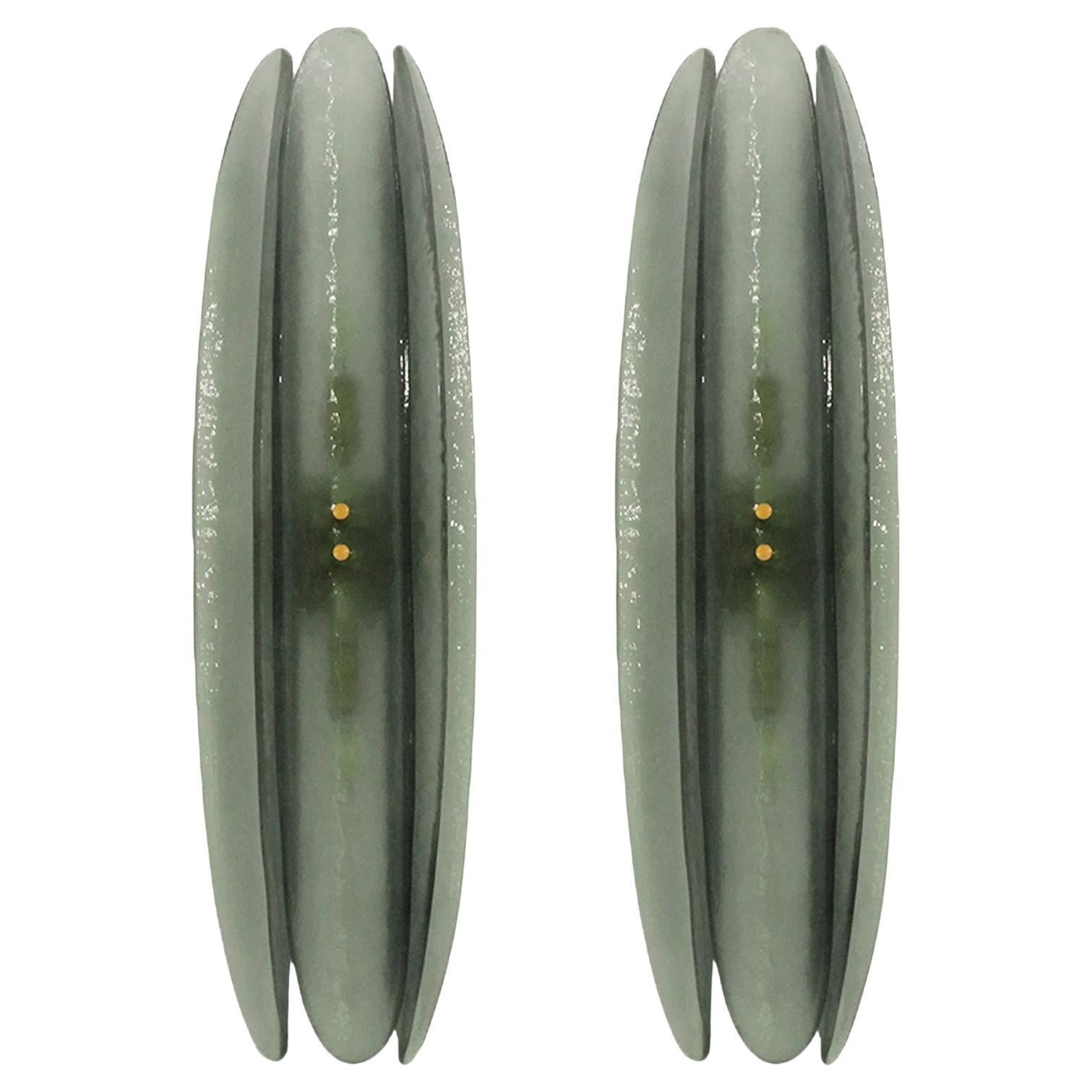 Mid Century Style Murano Glass Sconces, Contemporary Design, Italy Murano For Sale