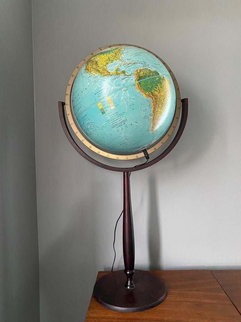Mid Century Style Floor Globe by Scan-Globe A / Denmark For Sale at | globe denmark, scan globe a/s denmark, illuminated floor globes