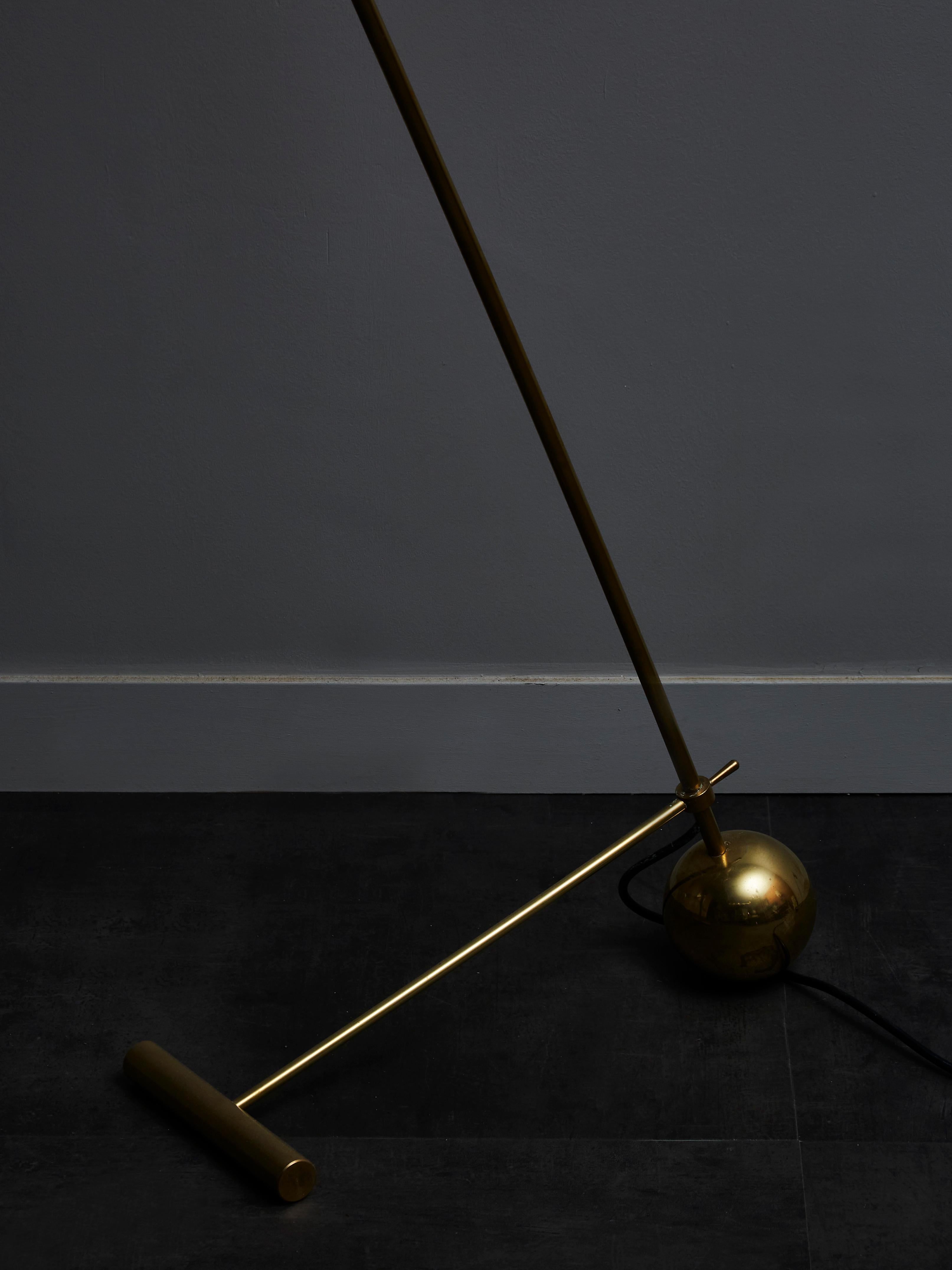 Late 20th Century Midcentury Style Italian Brass Floor Lamp with Yellow Cones Shades