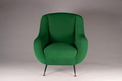 Midcentury Style Italian Lounge Chair Moss Green