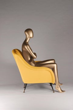 Midcentury Style Italian Lounge Chair Yellow
