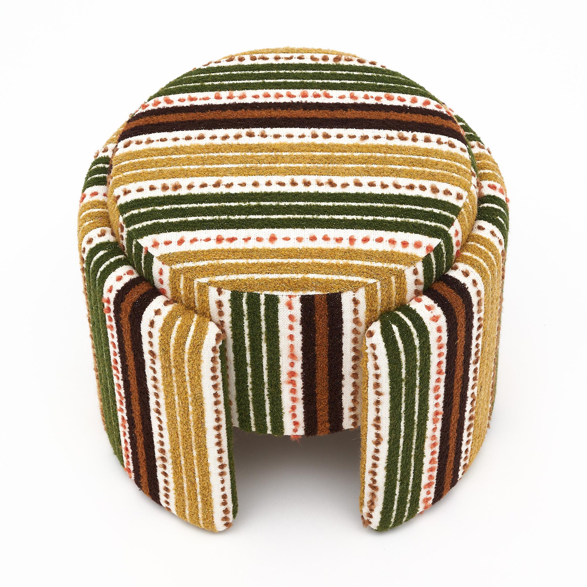 Fabric Mid-Century Style Italian Stools For Sale