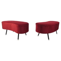 Mid-Century Style Kidney Shaped Ottoman or Stool