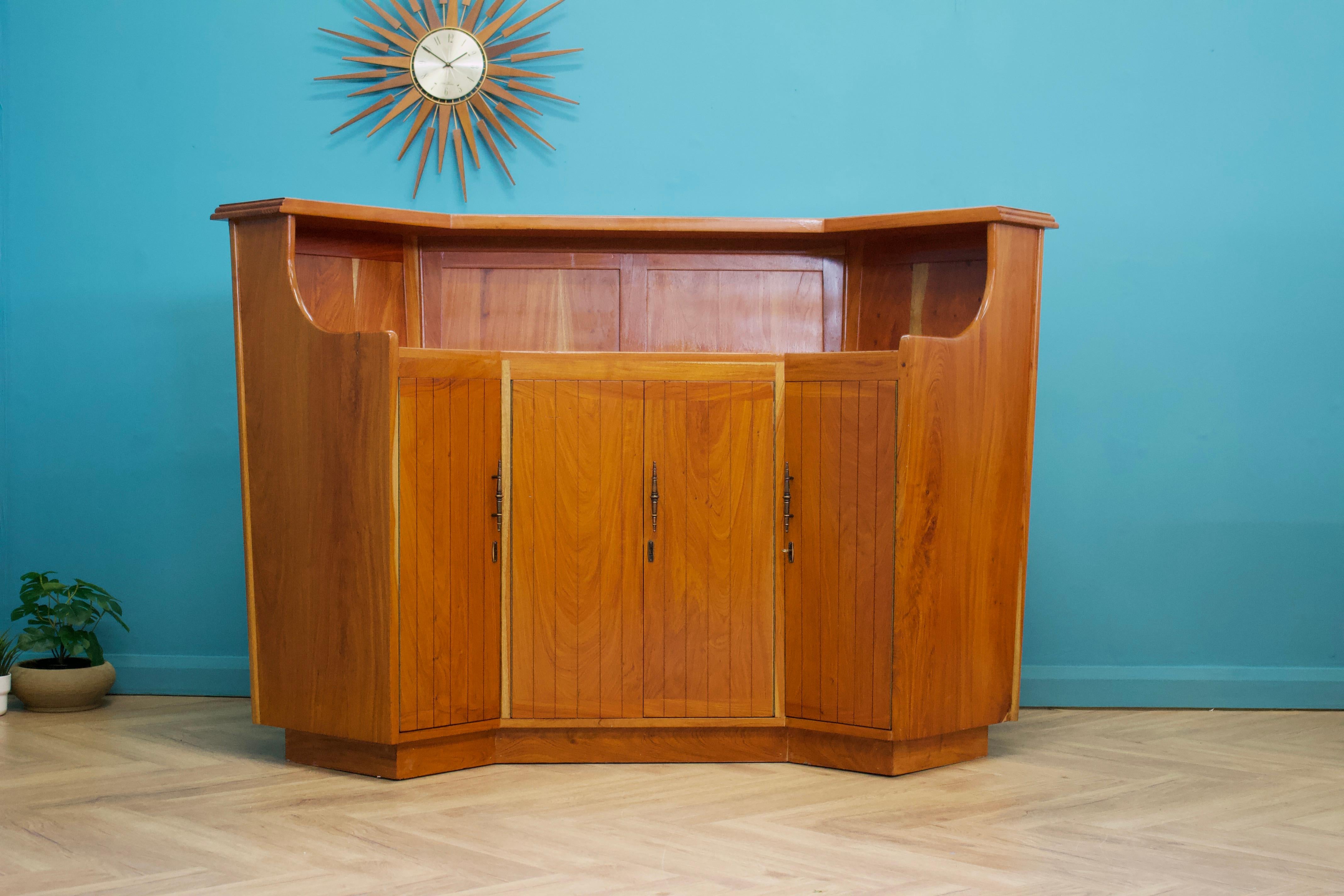 Mid-Century Modern Mid Century Style Large Solid Cherry Home Bar Hostess Greeting Station