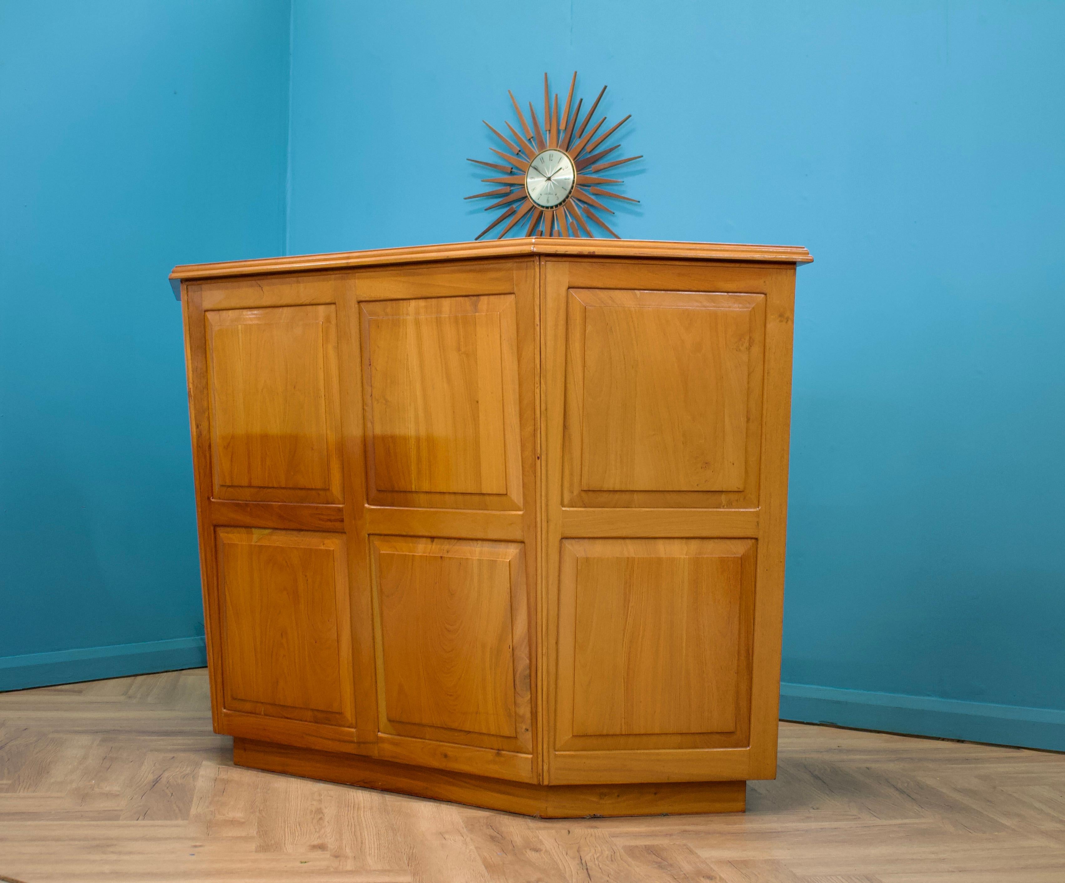 British Mid Century Style Large Solid Cherry Home Bar Hostess Greeting Station