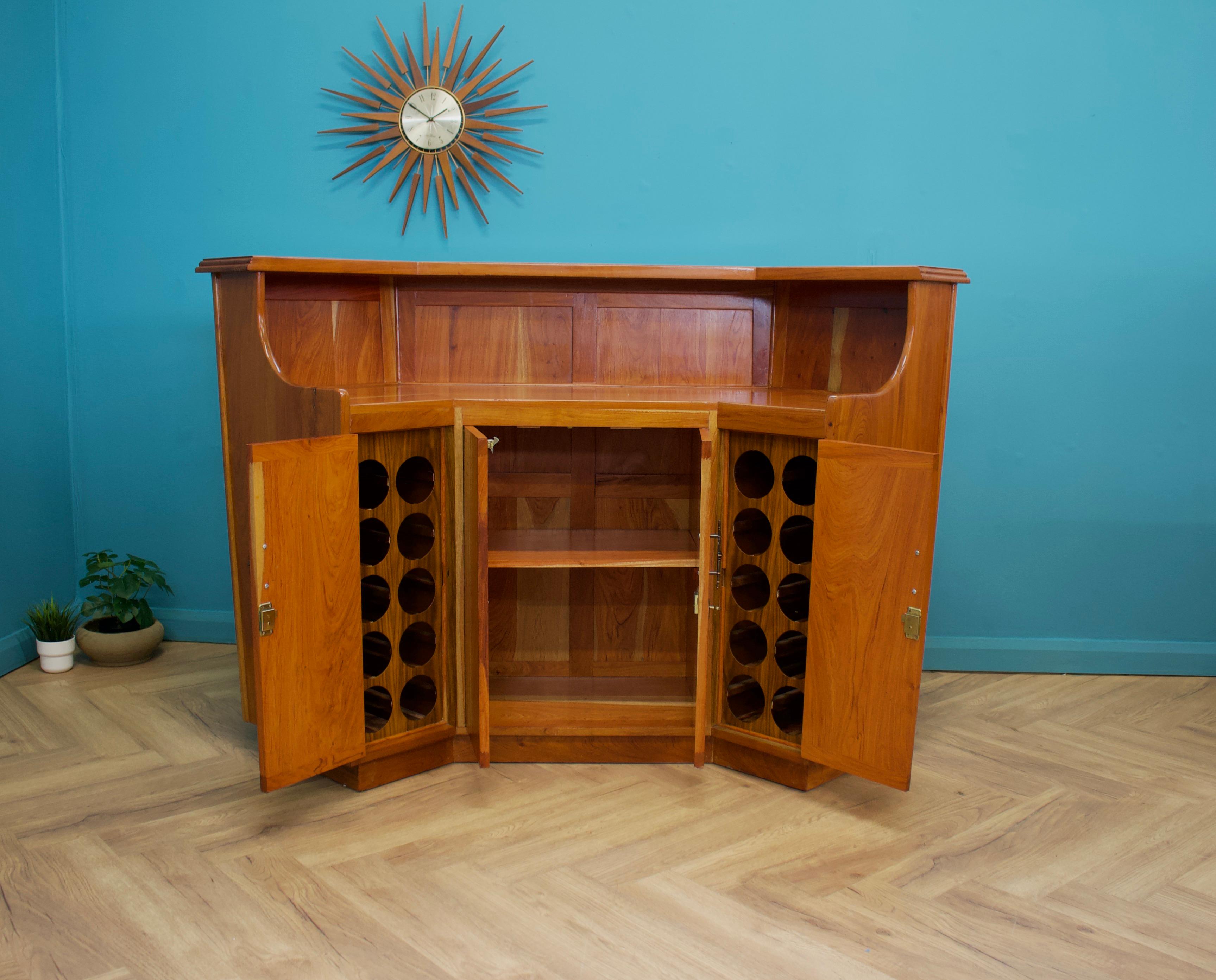 Mid Century Style Large Solid Cherry Home Bar Hostess Greeting Station In Good Condition In South Shields, GB