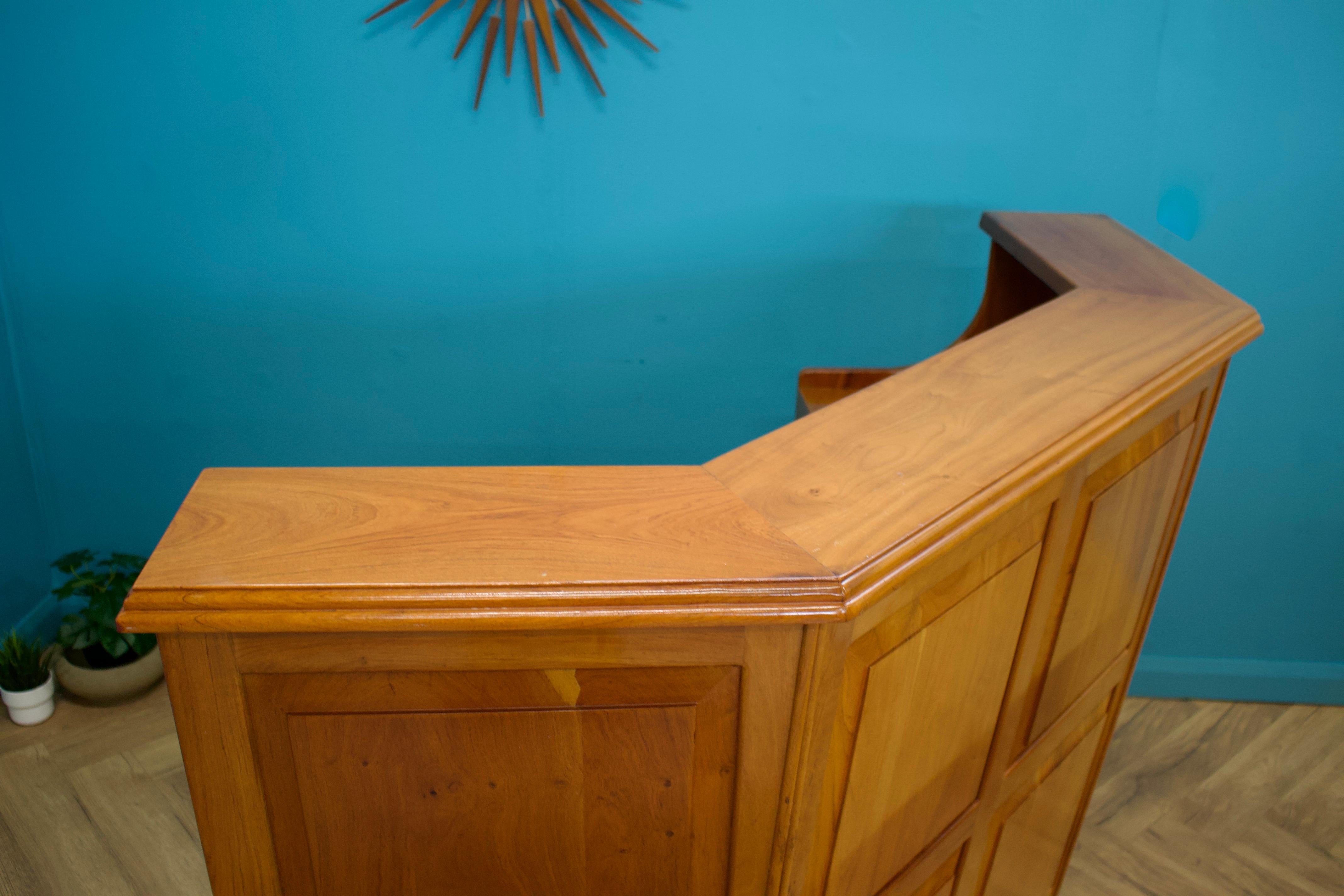 Late 20th Century Mid Century Style Large Solid Cherry Home Bar Hostess Greeting Station