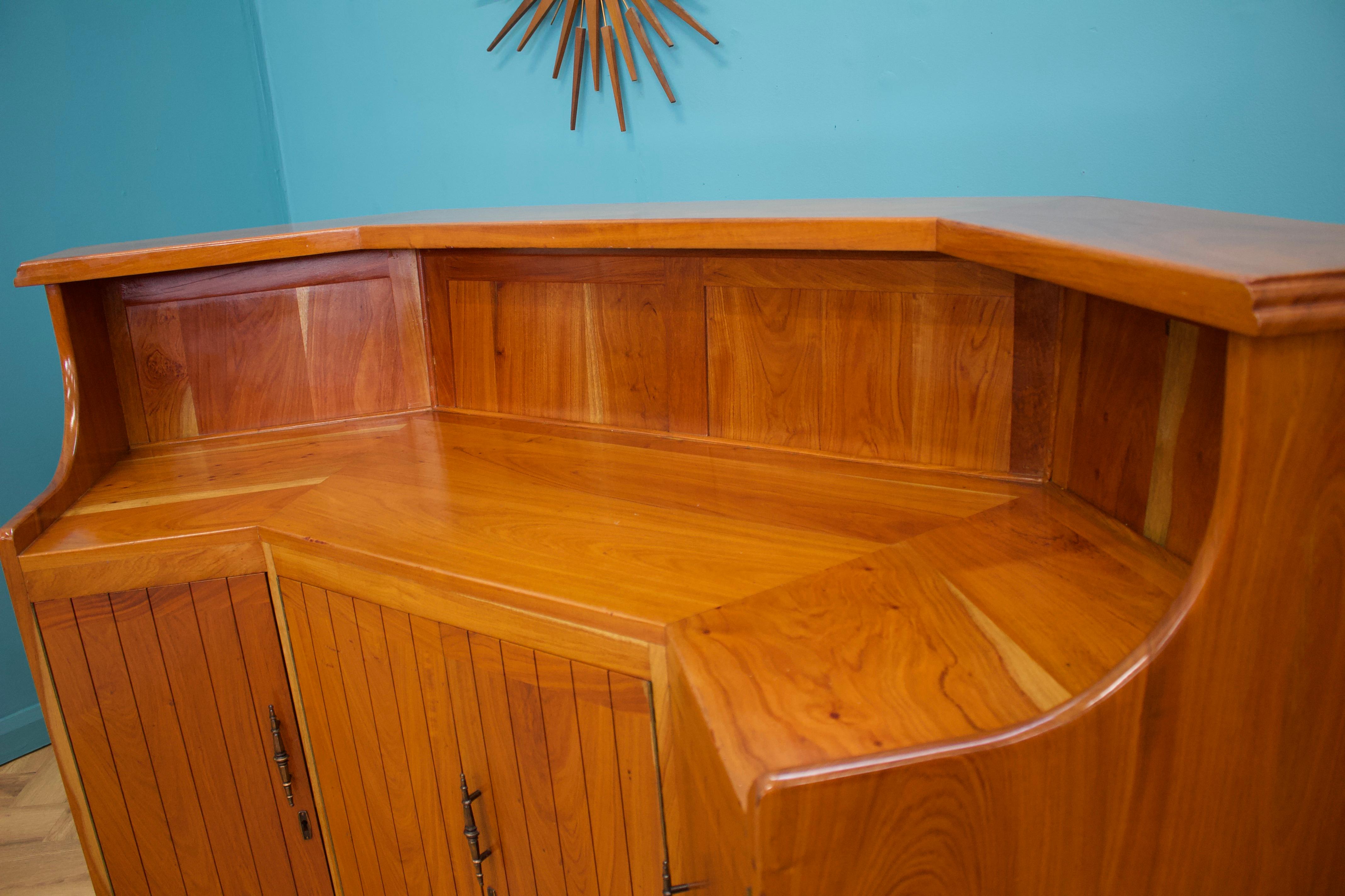 Mid Century Style Large Solid Cherry Home Bar Hostess Greeting Station 2