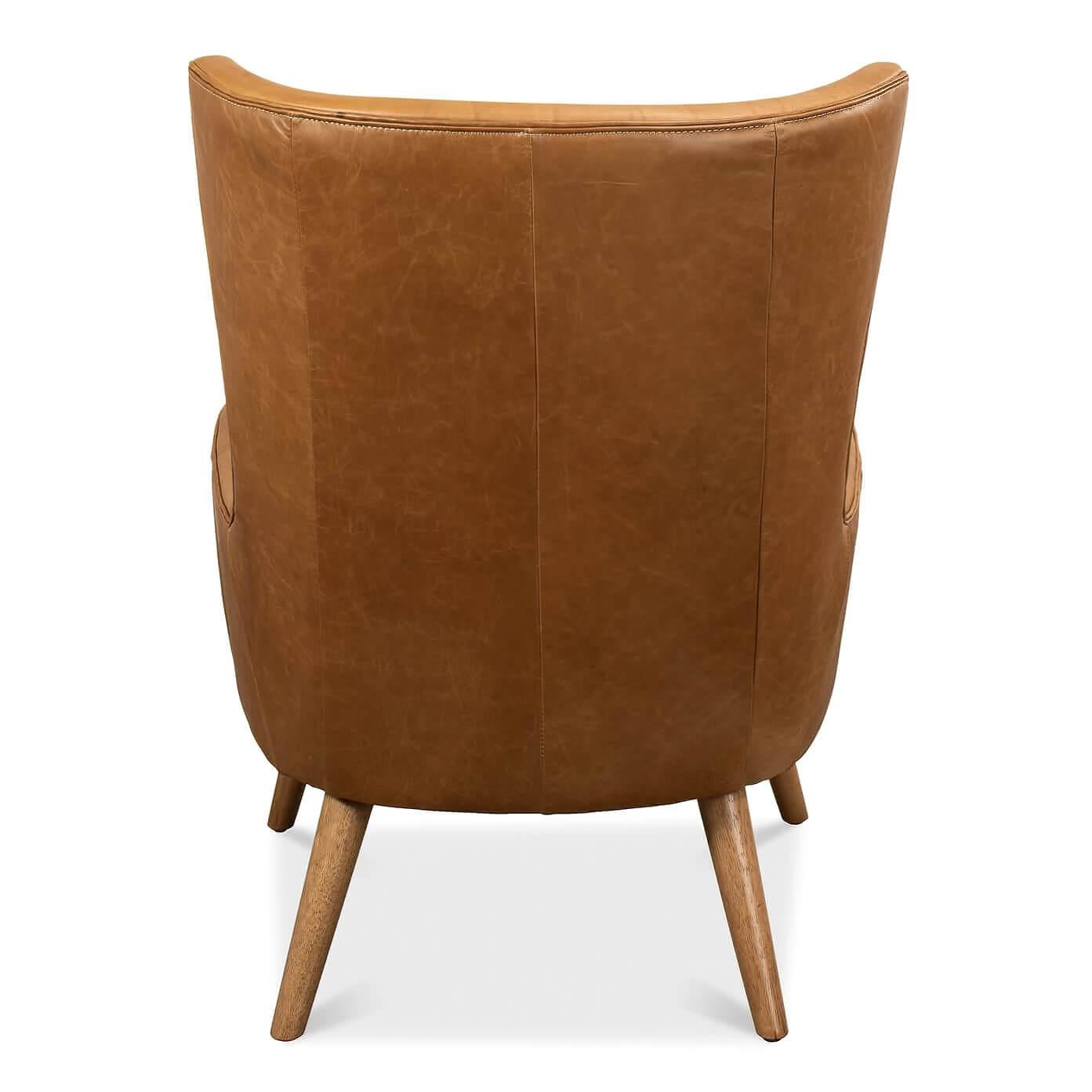 mid century modern leather armchair