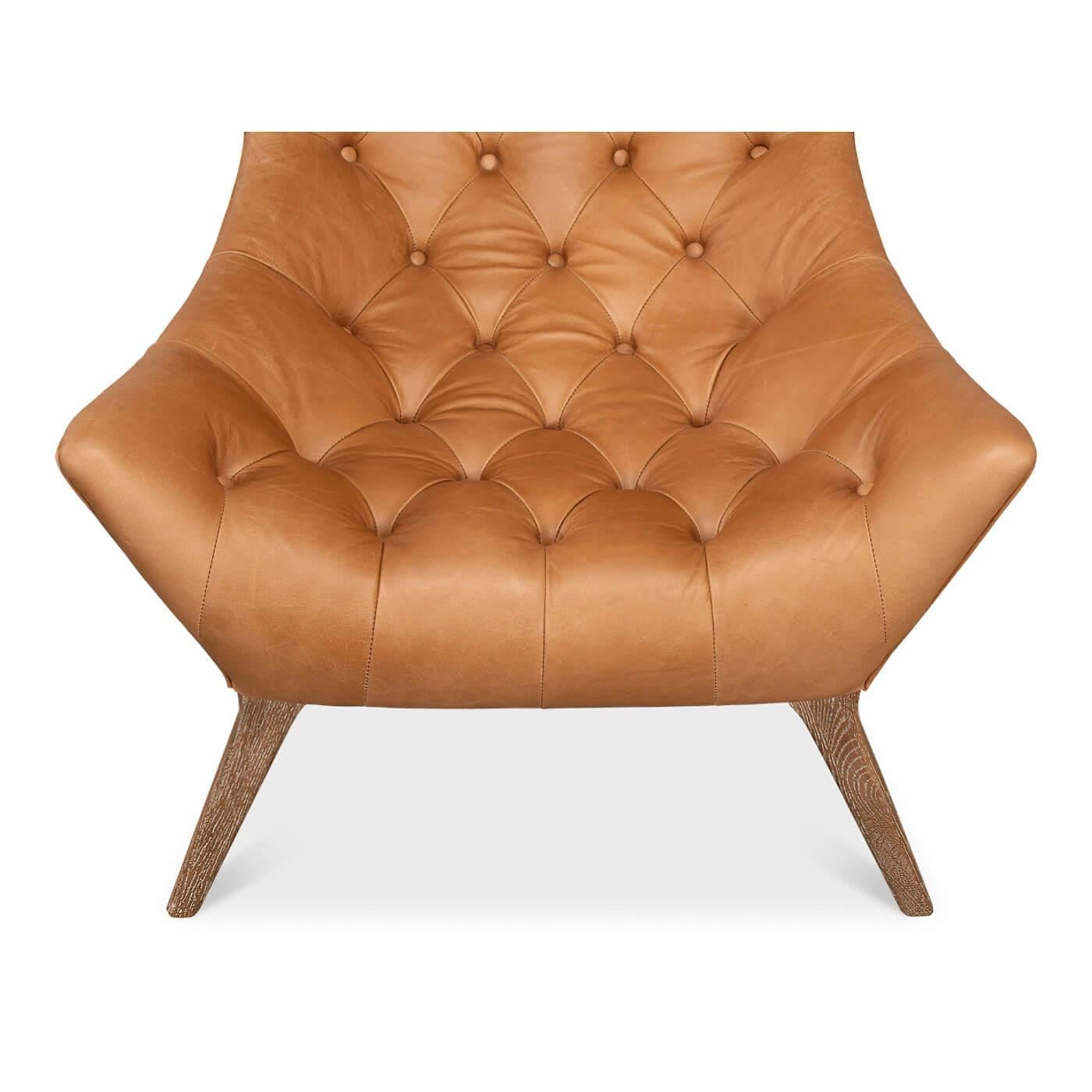 Mid-Century Style Leather Armchair For Sale 3