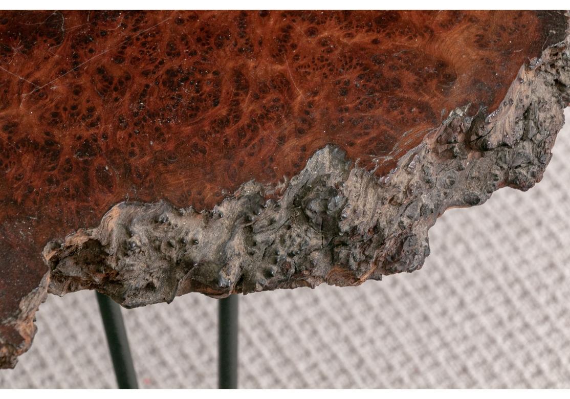 Mid Century Style Live Edge Burl Cocktail Table In Good Condition For Sale In Bridgeport, CT