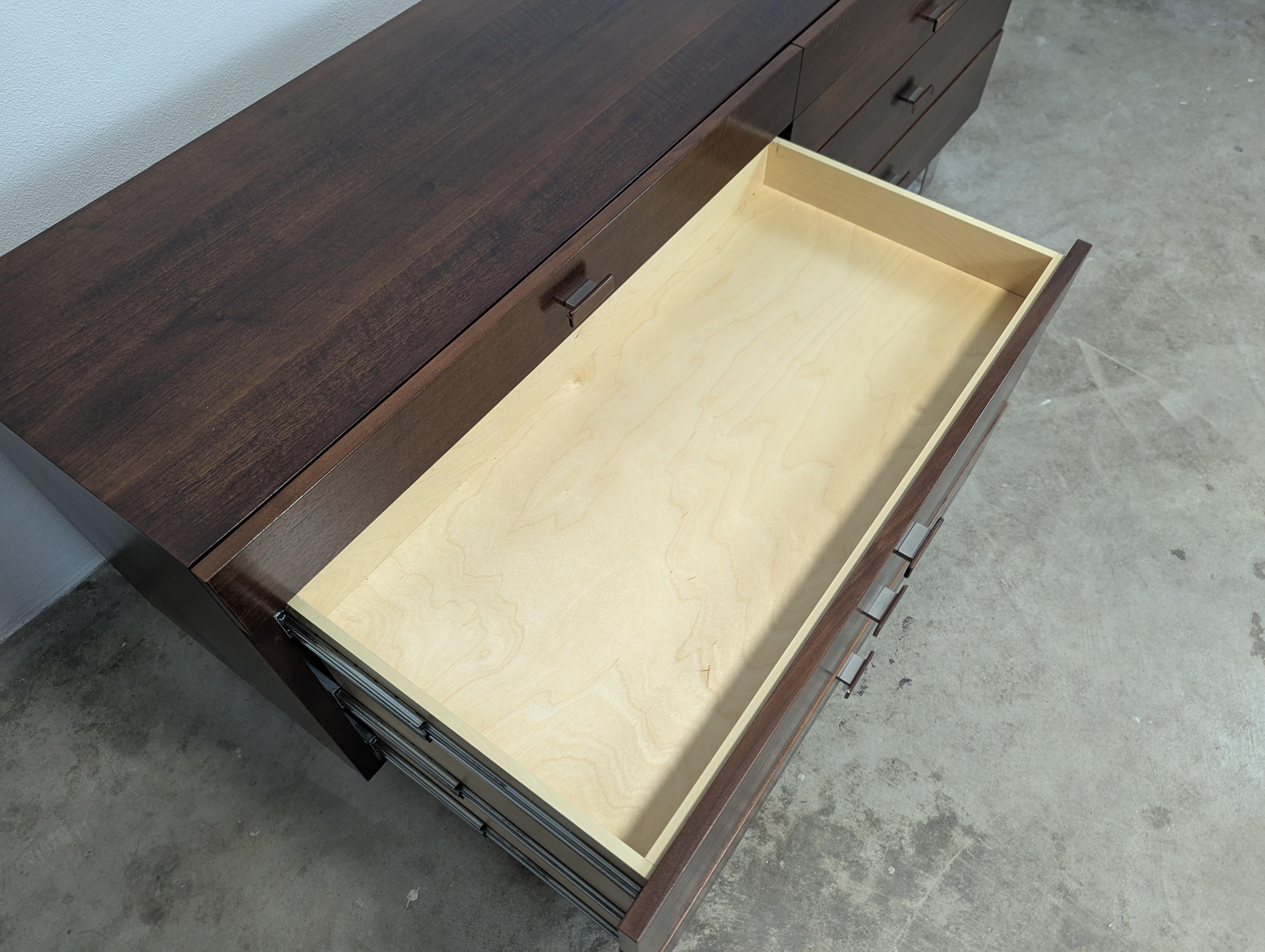 Mid Century Style Lowboy Dresser With Chrome Legs For Sale 5