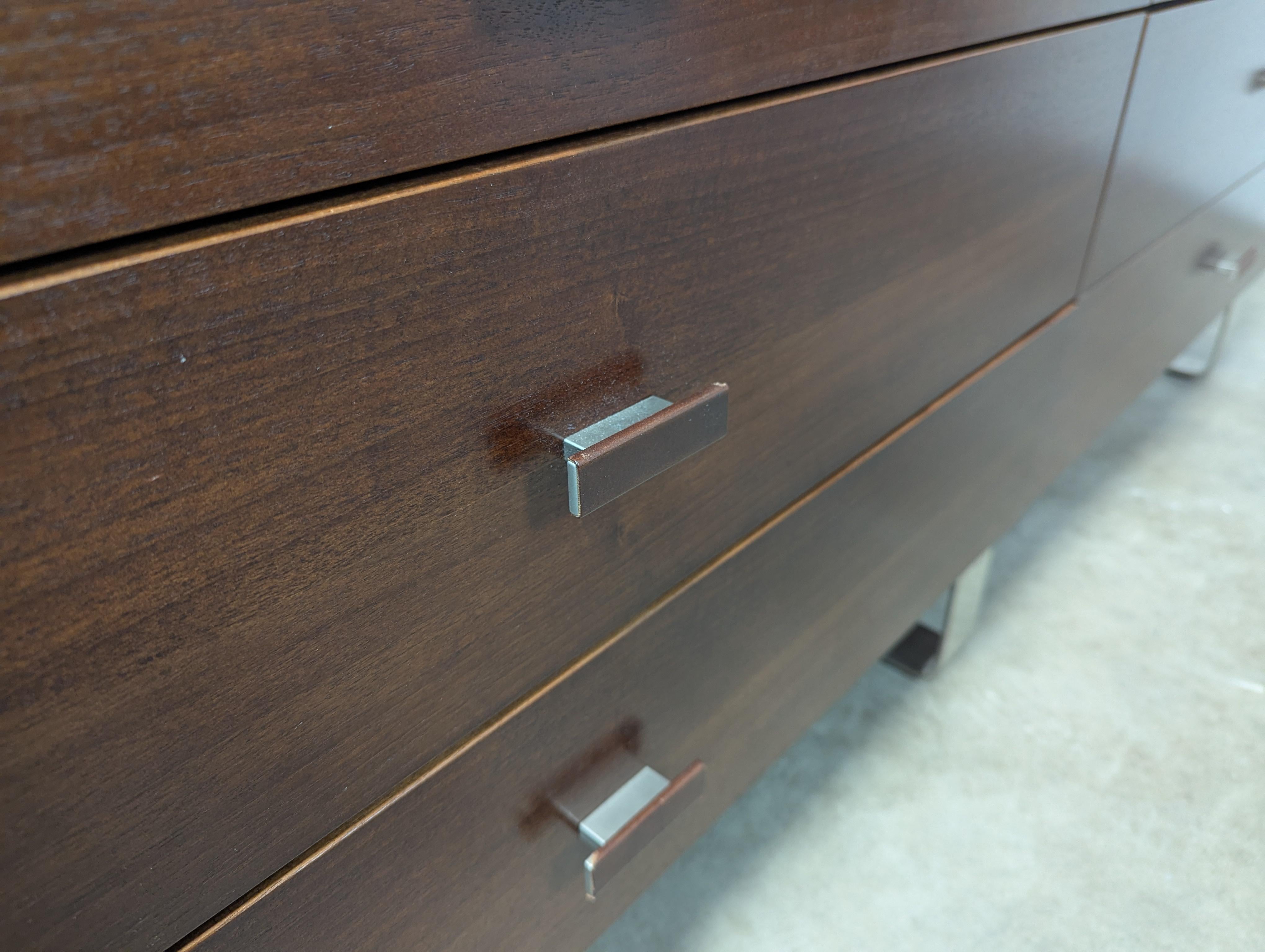 Mid Century Style Lowboy Dresser With Chrome Legs For Sale 8