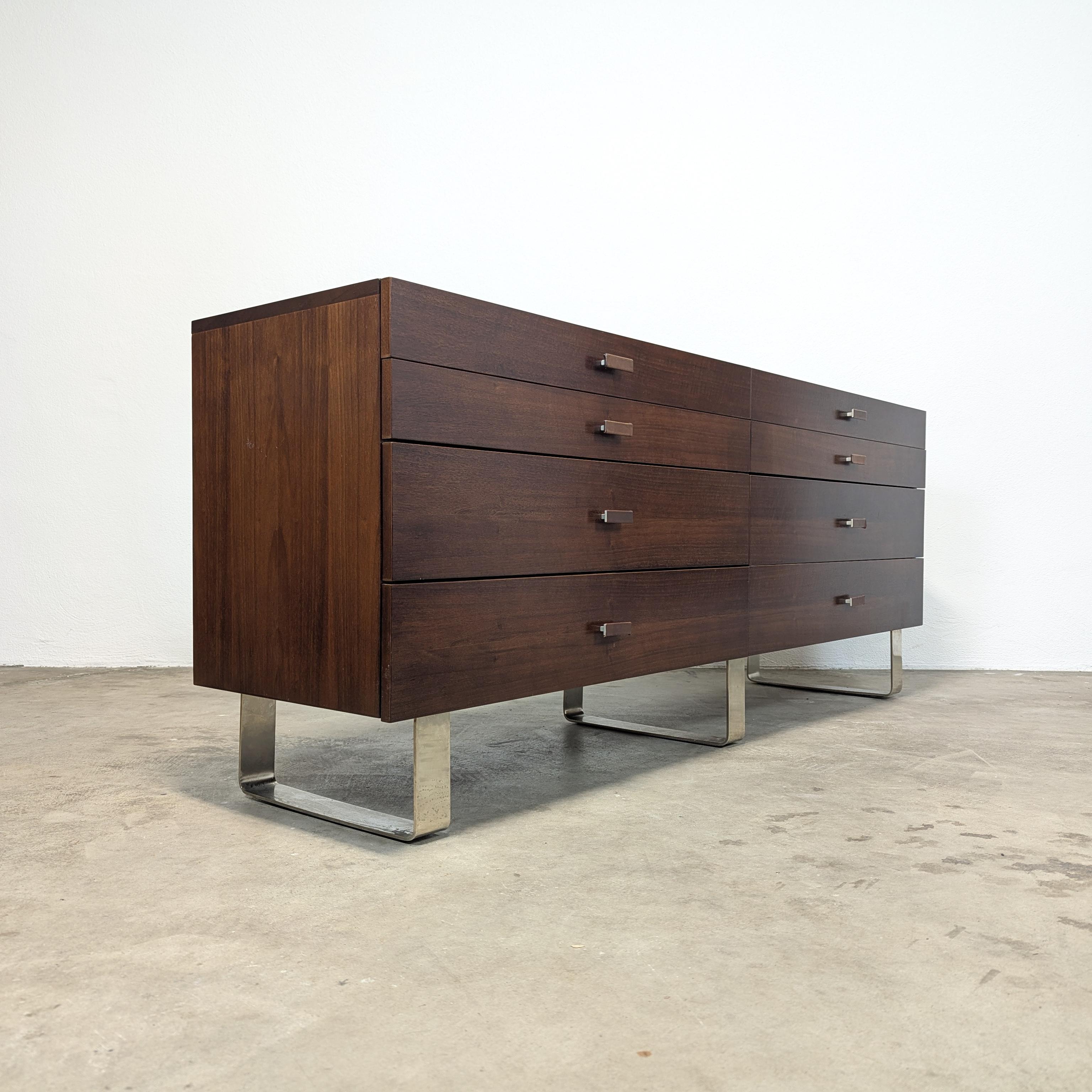 Mid-Century Modern Mid Century Style Lowboy Dresser With Chrome Legs For Sale