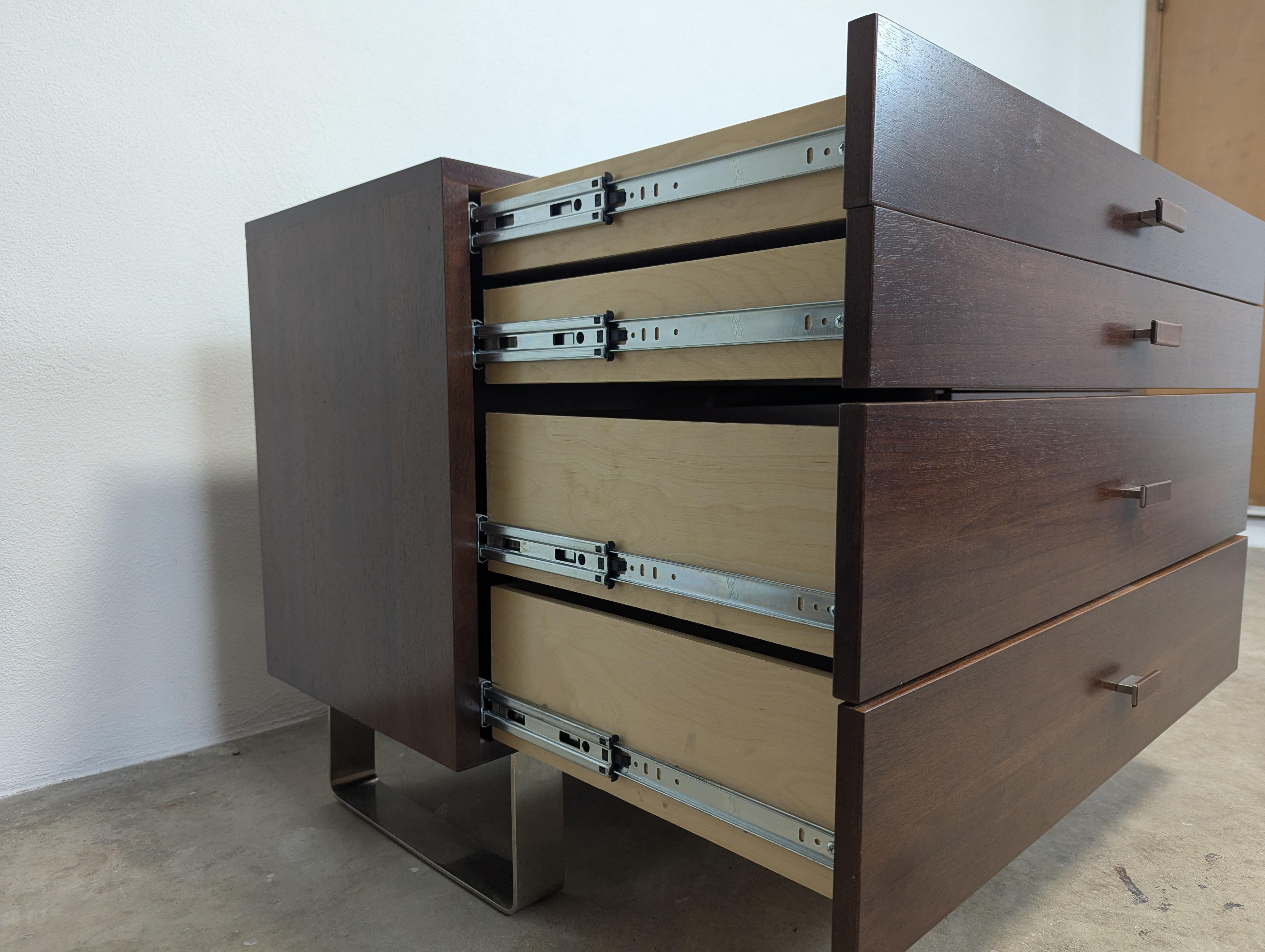 Mid Century Style Lowboy Dresser With Chrome Legs For Sale 3