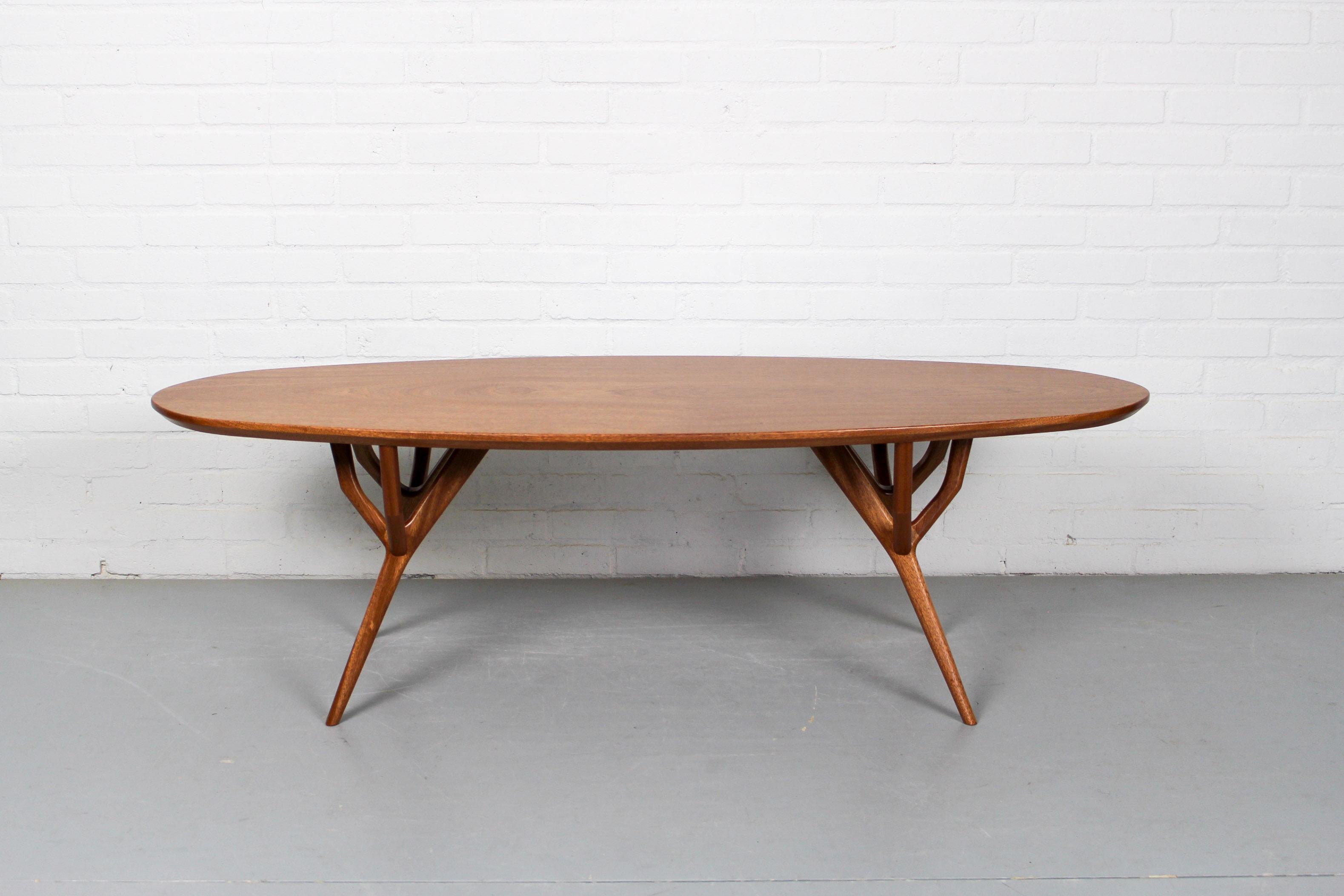 Mid-Century Modern Midcentury Style Mahogany Coffee Table For Sale