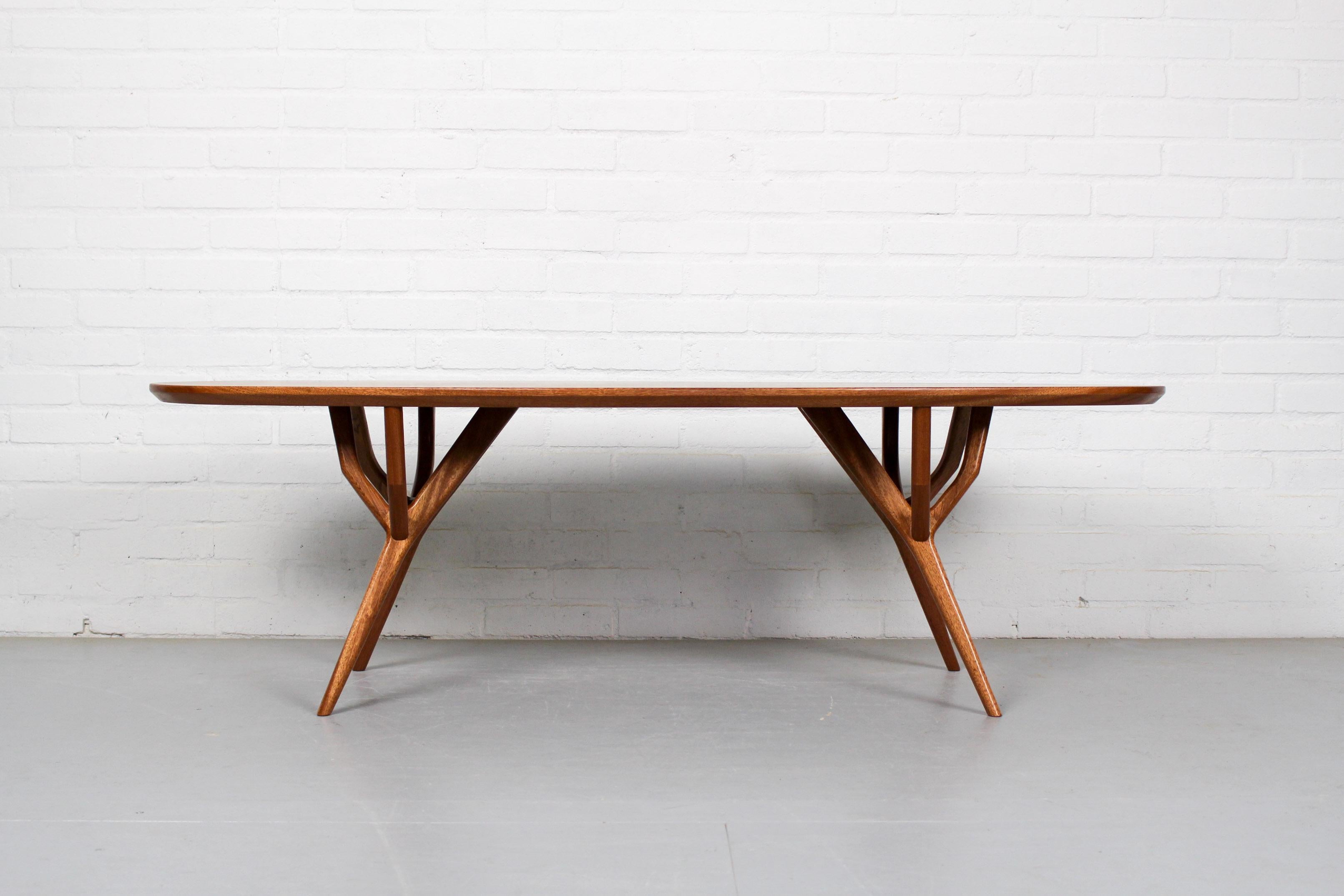 Midcentury Style Mahogany Coffee Table In New Condition For Sale In Appeltern, Gelderland