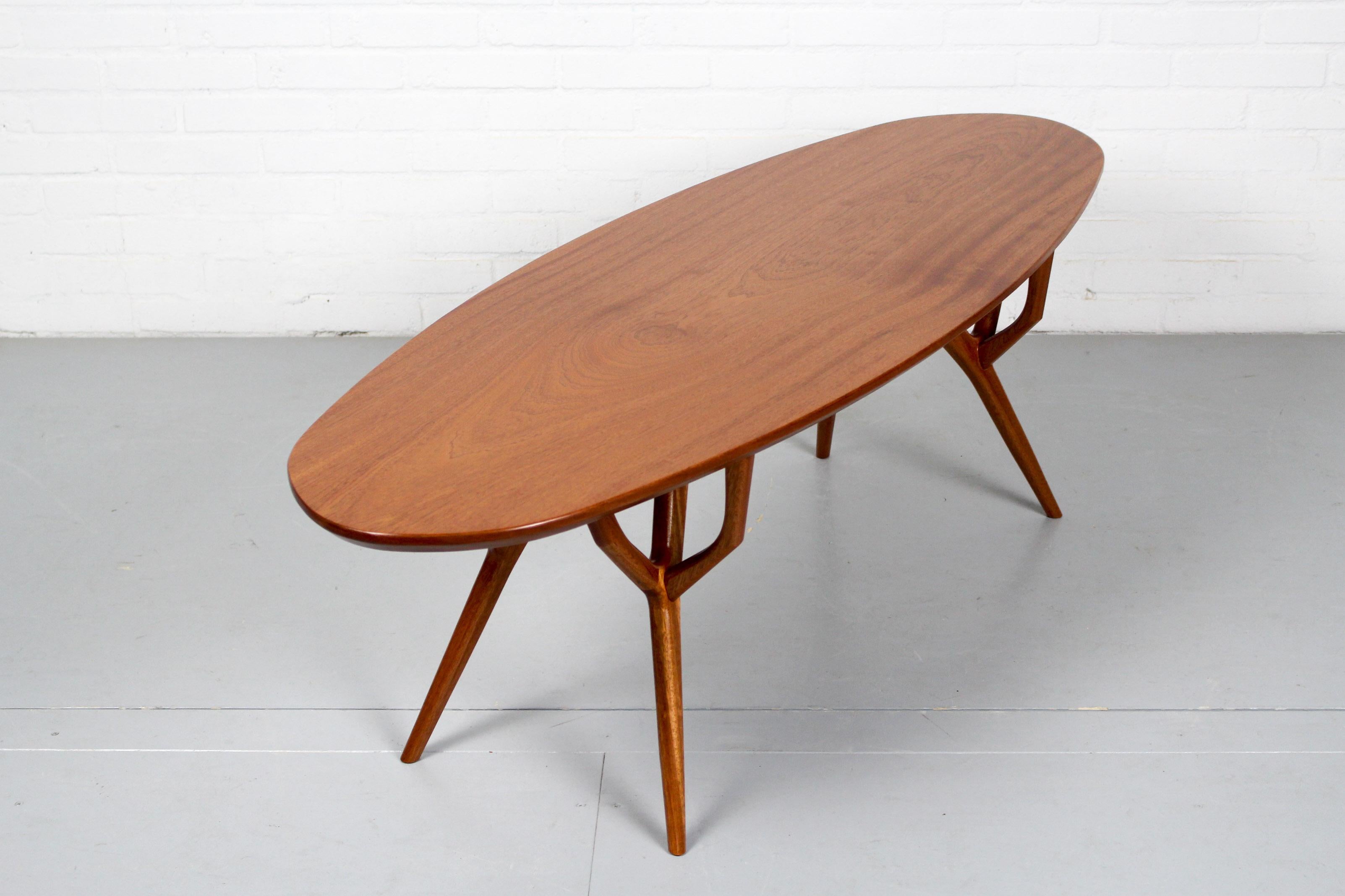 Nutwood Midcentury Style Mahogany Coffee Table For Sale
