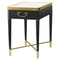 Midcentury Style Marble-Top Side Table