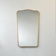 Mid Century style Mirror with Handcrafted Gold Leaf Gilded Frame, Vintage N.4