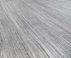 Mid-Century Style Modern Flatweave Grey Wool Rug