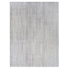 Moderner Flachgewebter grauer Wollteppich im Mid-Century-Stil