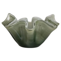 Bol vert moyen en verre de Murano de style mi-siècle, Italie, années 2000