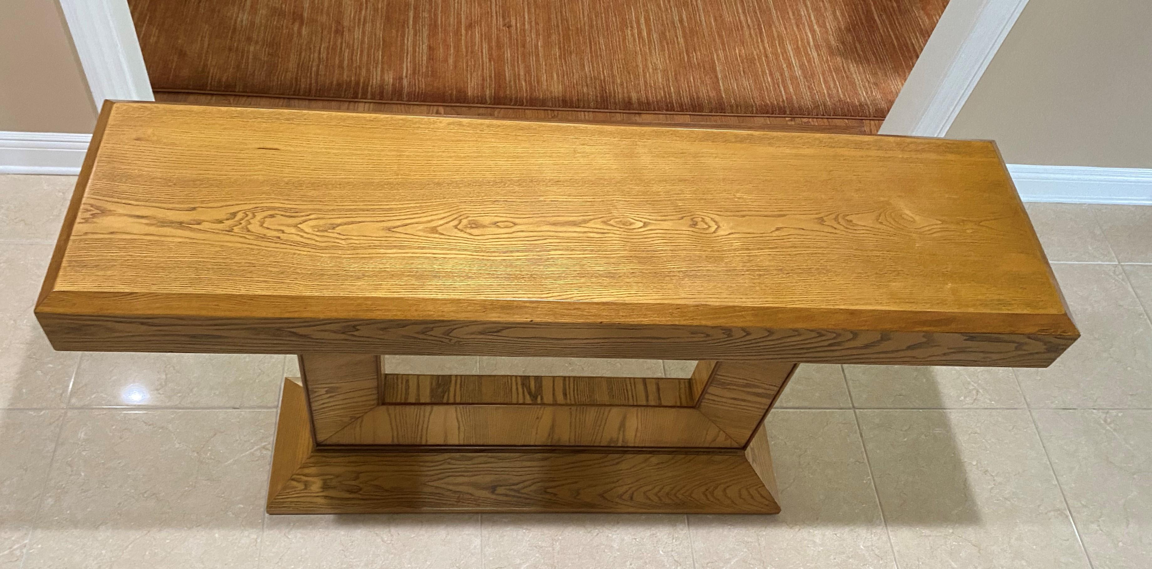 Midcentury Style Oak Console Table For Sale 6