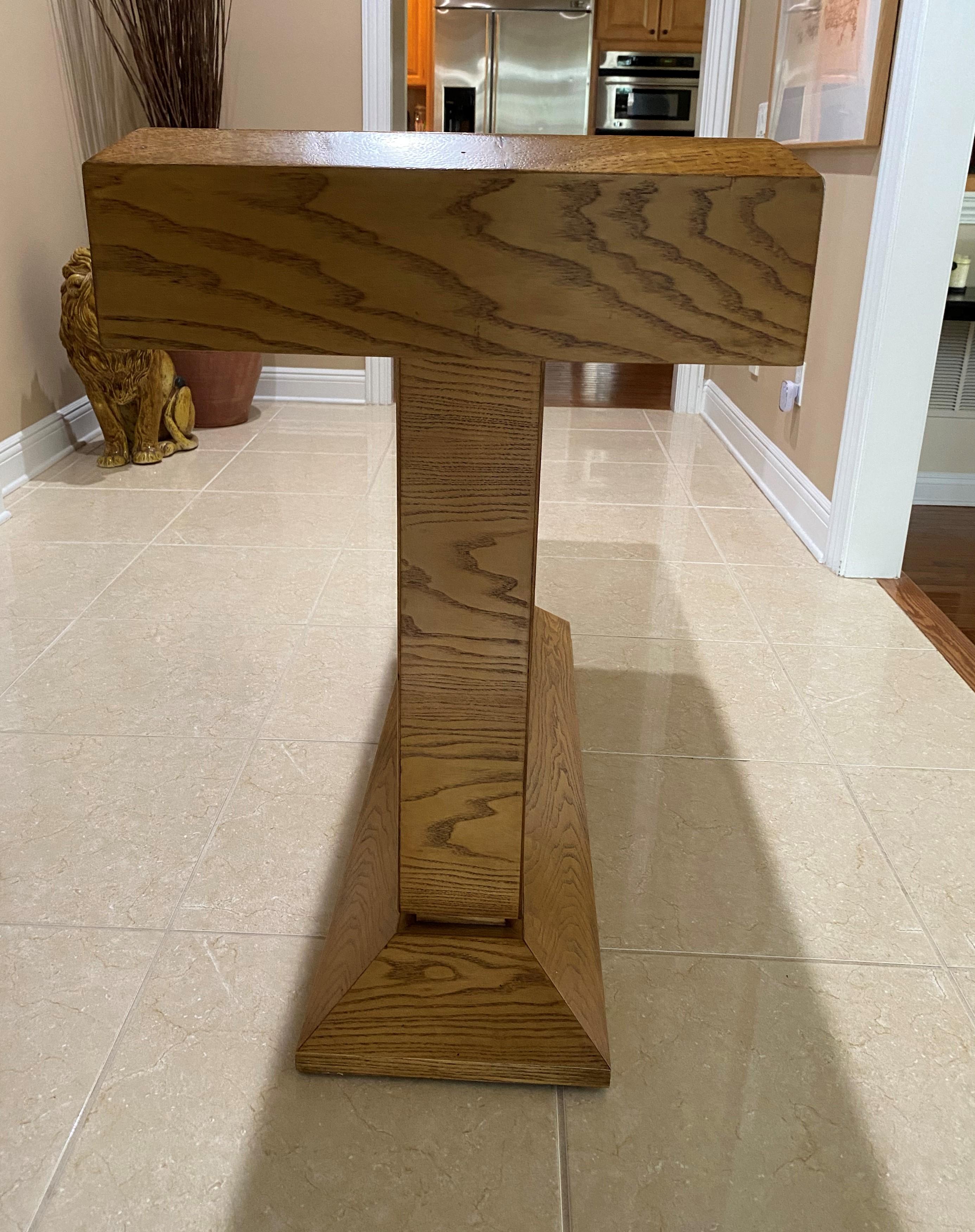 20th Century Midcentury Style Oak Console Table For Sale