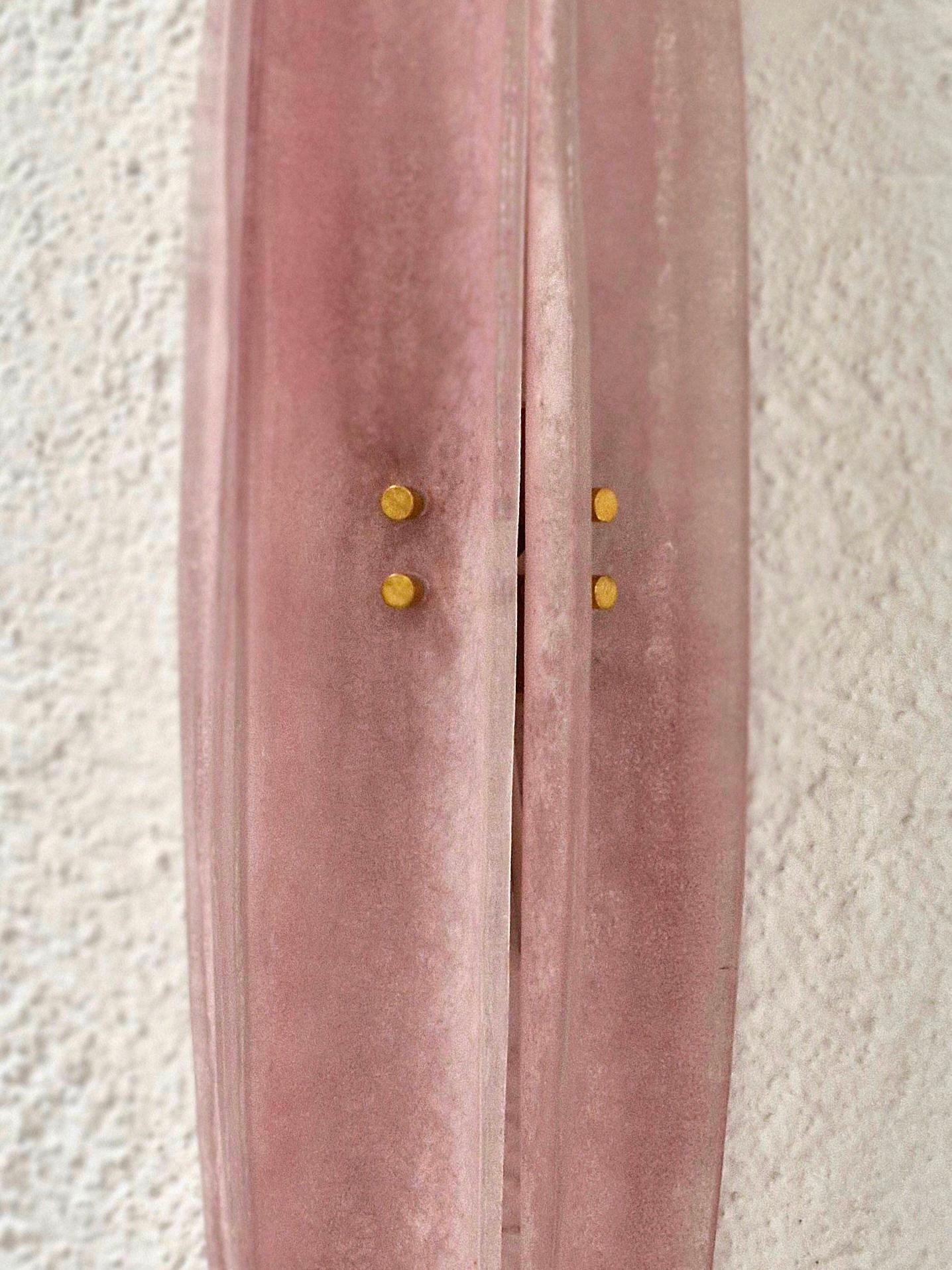 Mid Century Style Pink Murano Glass Sconces, Contemporary Design, Italy Murano For Sale 2