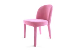 Modern Mid-Century Pink Velvet Dining Chair Eclipse