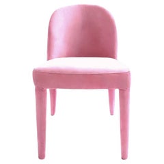 Modern Mid-Century Pink Velvet Dining Chair Eclipse