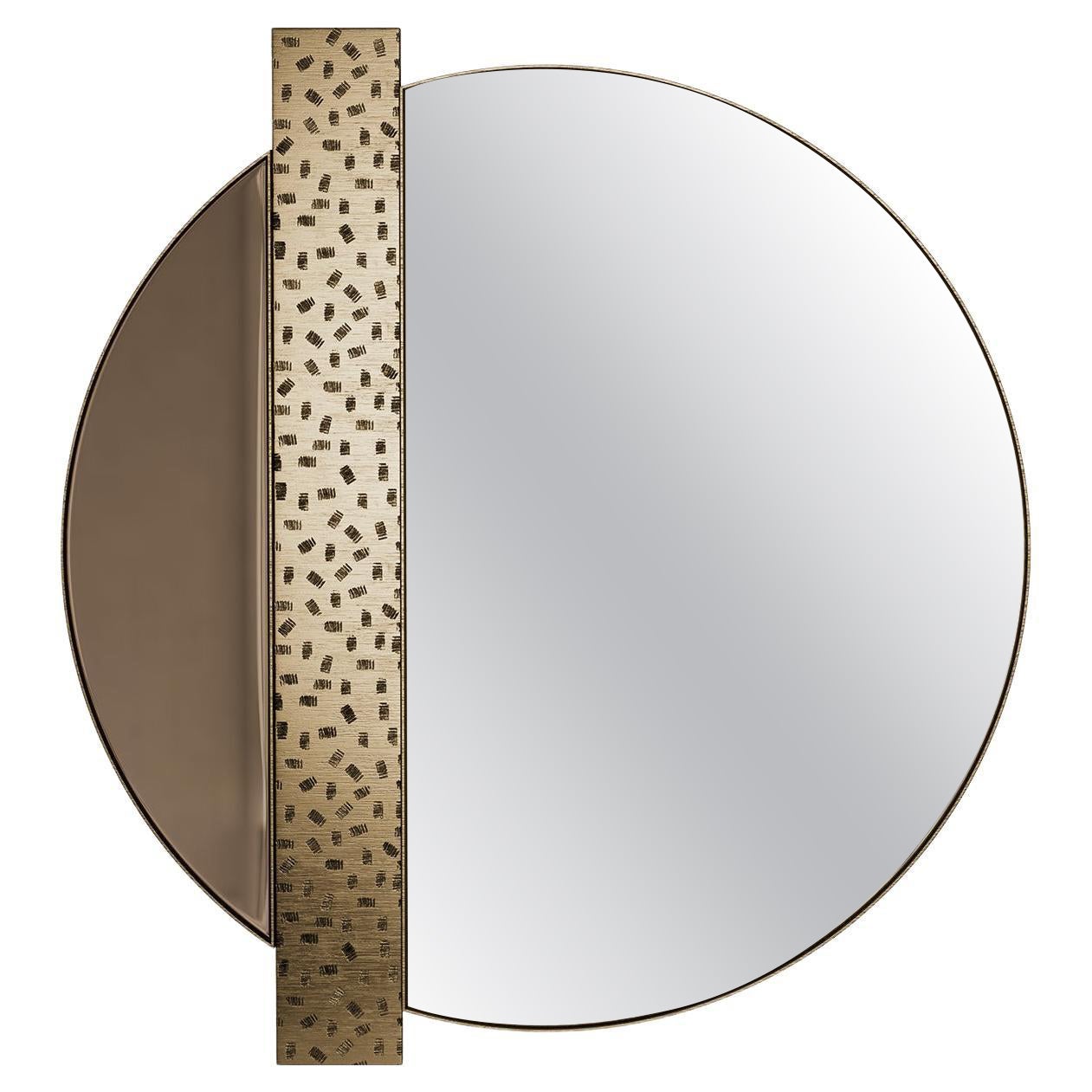 Specchio Purcel in ottone in stile metà secolo di Atelier Mavo, realizzato a mano in Portogallo in vendita