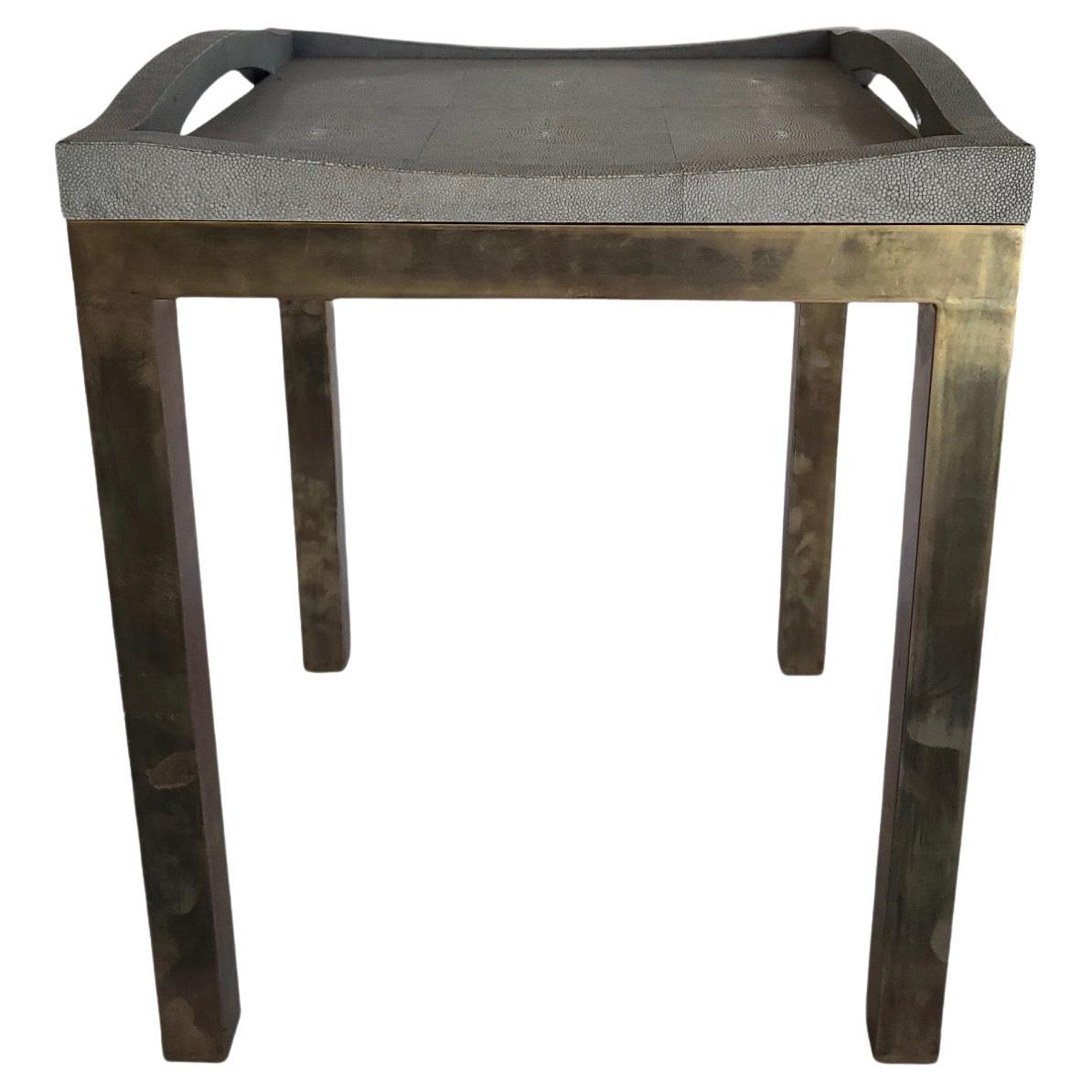 Mid-Century Style Shagreen Side Table